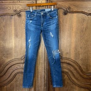 AG Adriano Goldschmied Distressed The Legging Super Skinny Ankle